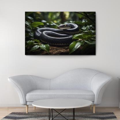 The Striking King Cobra In A Rainforest Setting Framed Paintings
