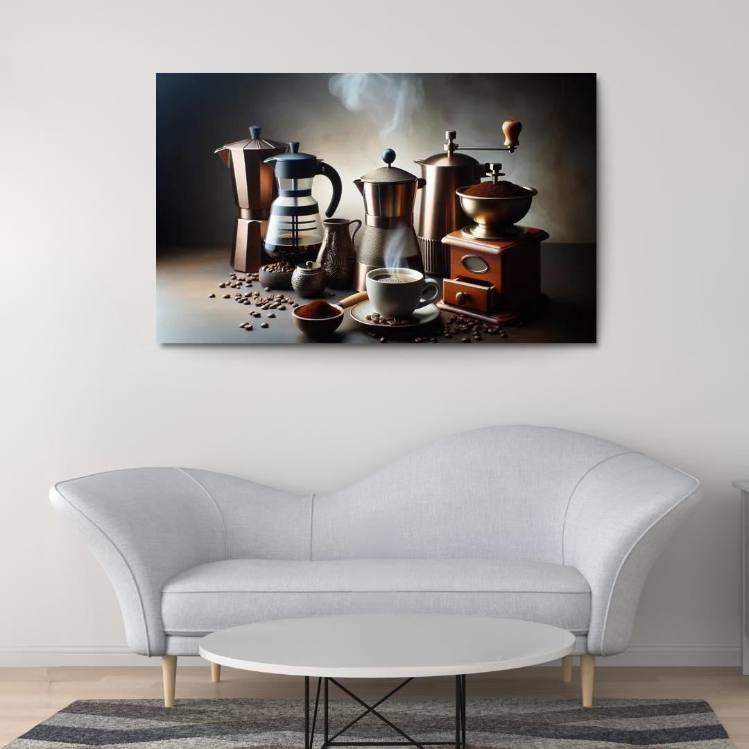 Home Brewed Coffee The Art of Crafting Perfection 1 Piece HD Canvas Wall Art-Original Frame