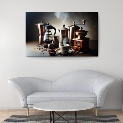 Home Brewed Coffee The Art of Crafting Perfection 1 Piece HD Canvas Wall Art-Original Frame