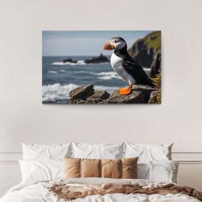 The Magnificent Puffin The Clown Of The Sea Custom Paintings Frame