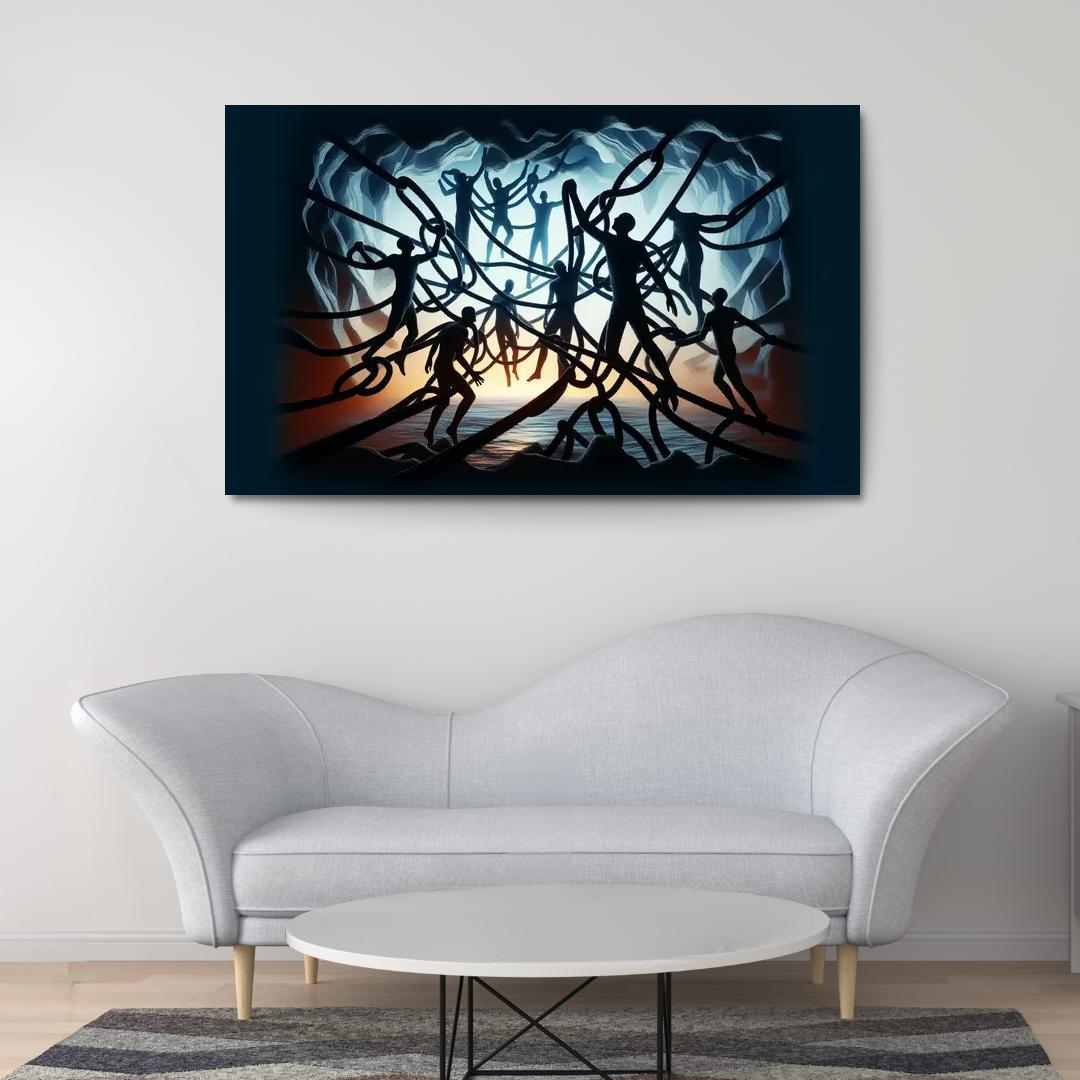 Invisible Threads Art on Human Trafficking Awareness 1 Piece HD Canvas Wall Art-Original Frame