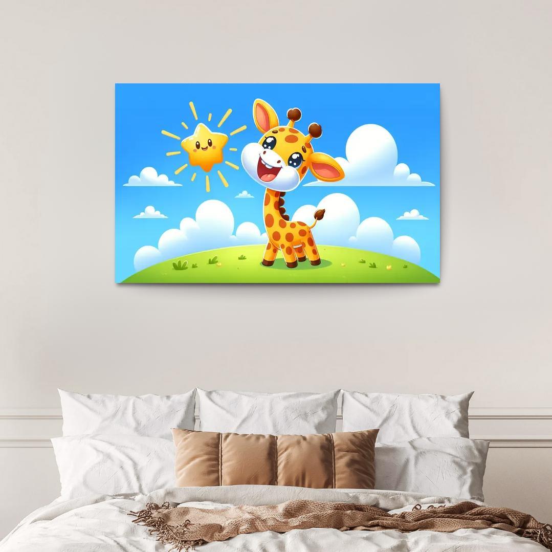 Joyful Giraffe - Sky High Dreams Framed Paintings