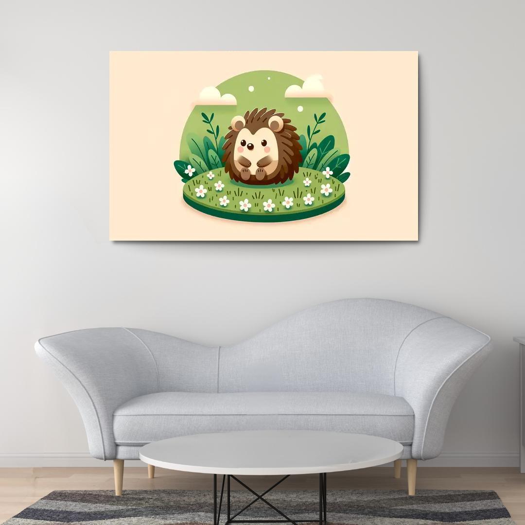 Friendly Hedgehog Modern Paintings Frame