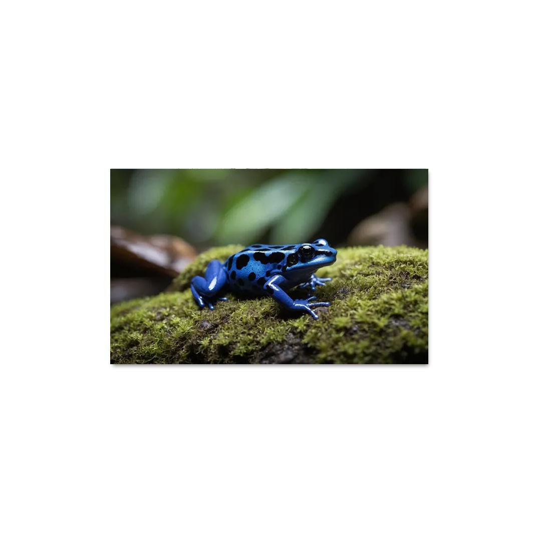 The Rare Blue Poison Dart Frog In A Tropical Rainforest Framed Paintings
