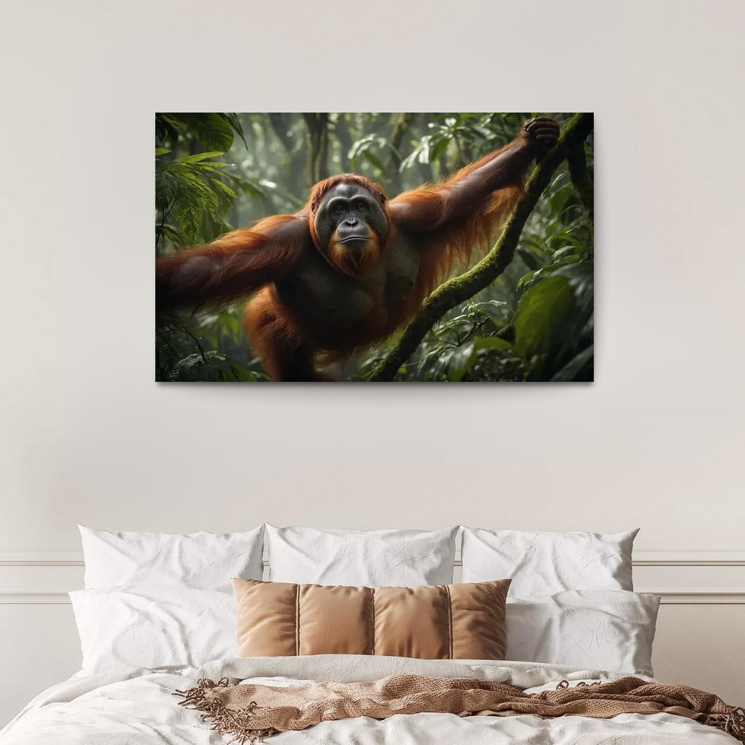 The Majestic Bornean Orangutan Forest Architect Framed Paintings
