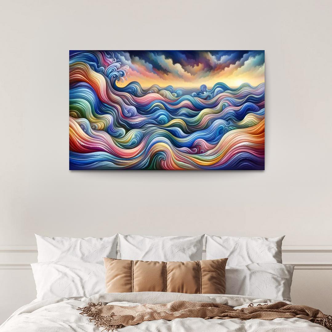 Cascading Echoes of Emotion 1 Piece HD Canvas Wall Art-Original Frame