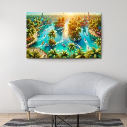 Adventure Lagoon Watersports Paradise Canvas Paintings Frame