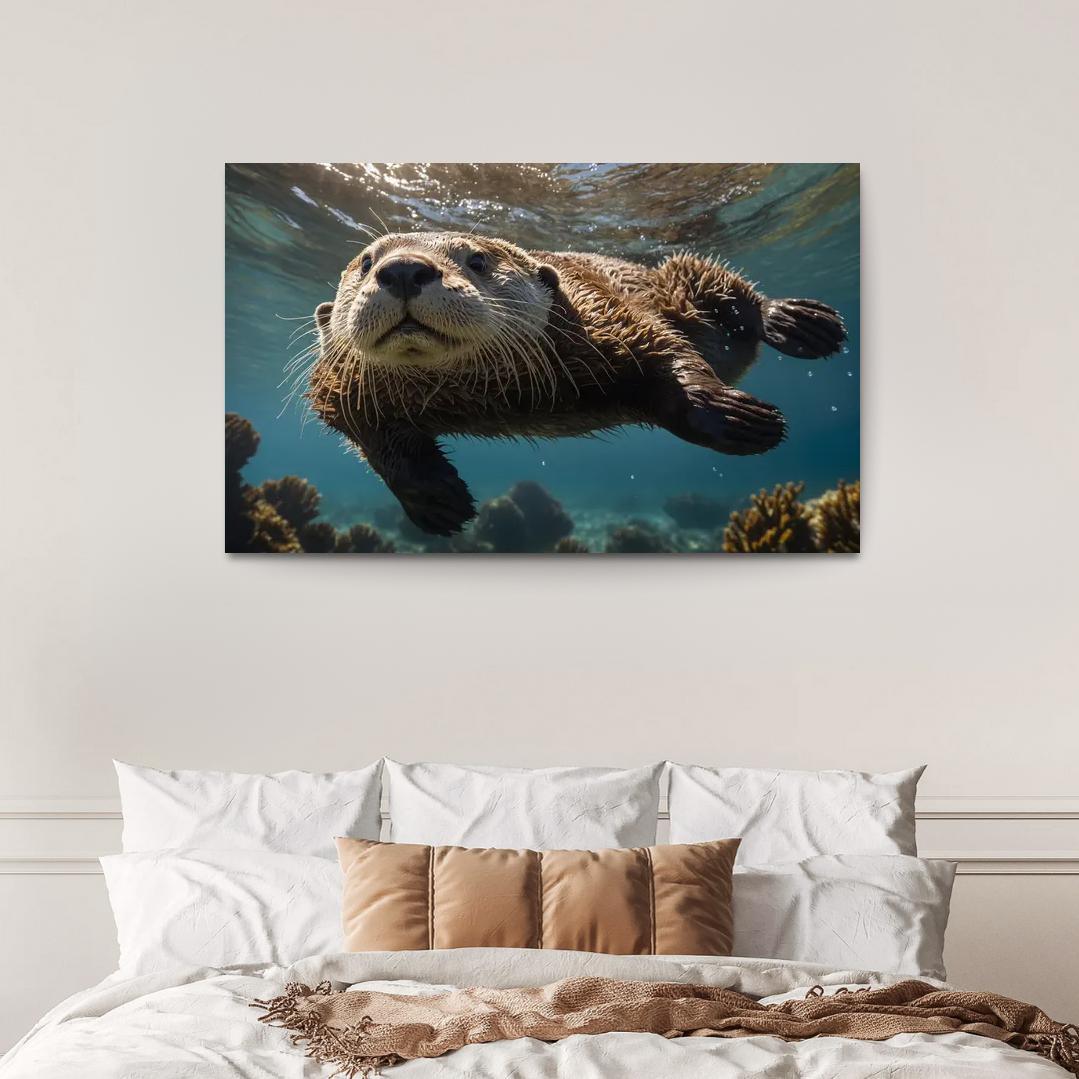 The Playful Sea Otter A Marine Acrobat Framed Paintings