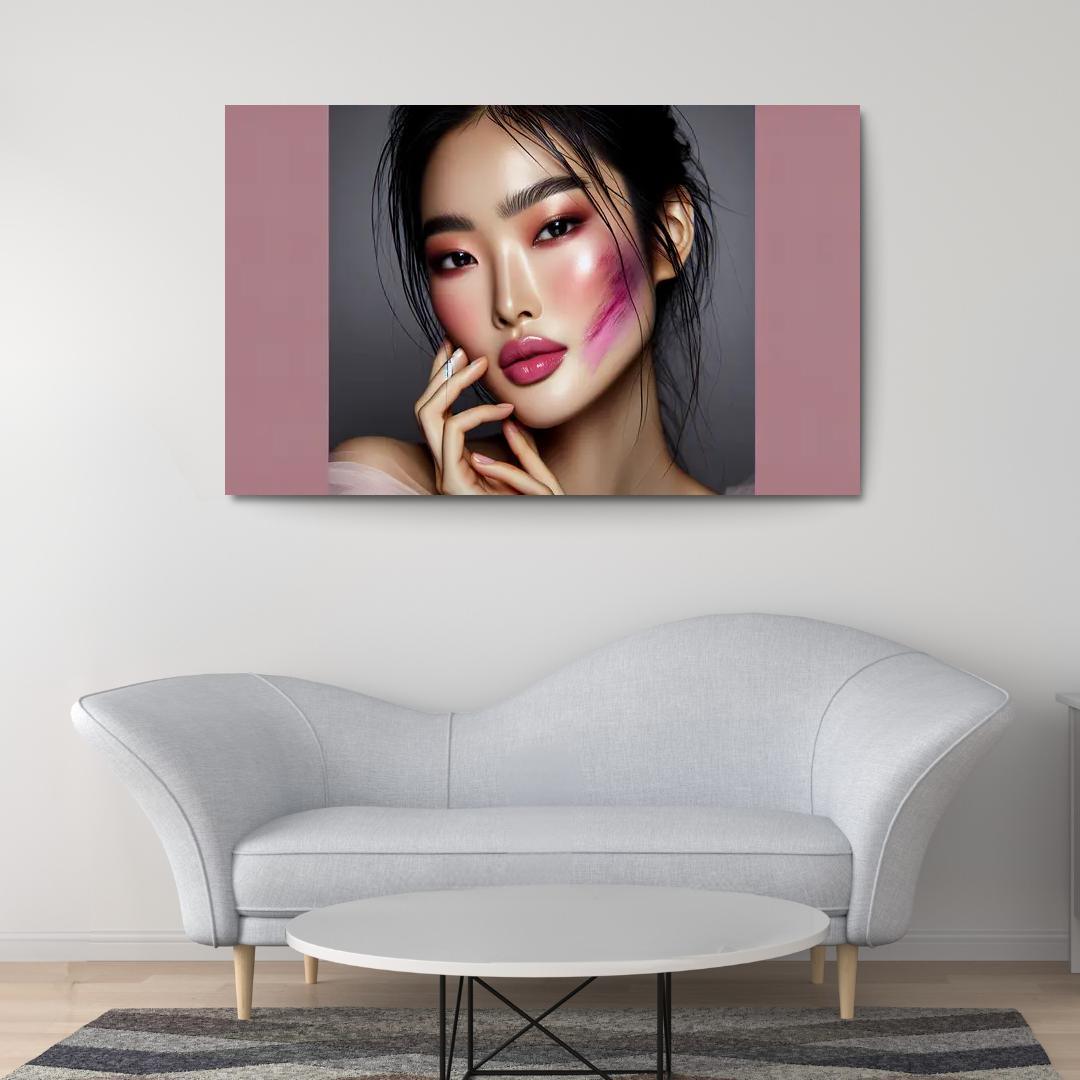 Monochrome Makeup Cohesive Looks 1 Piece HD Canvas Wall Art-Original Frame