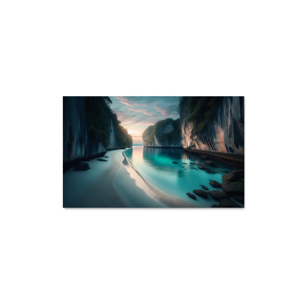 Silver Beach Escape Modern Paintings Frame