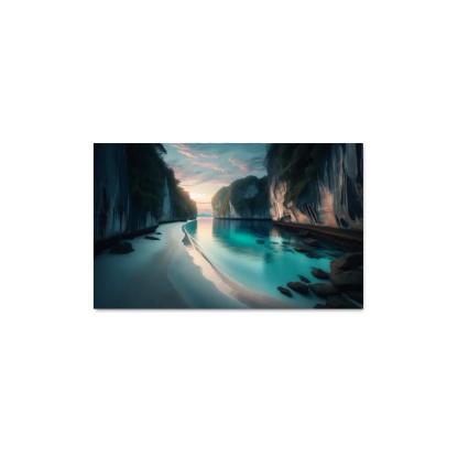 Silver Beach Escape Modern Paintings Frame