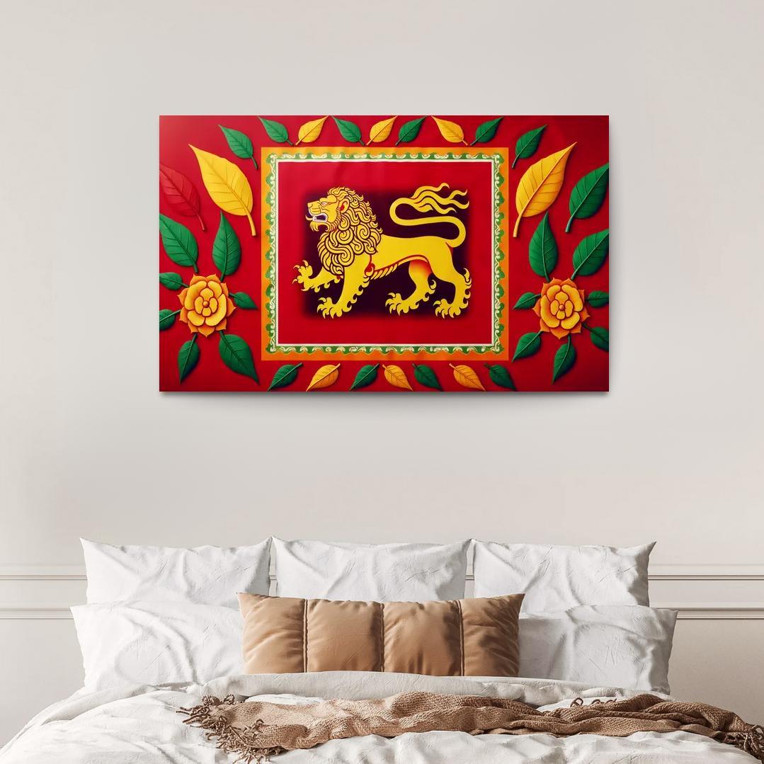 Legacy of Peace The Flag of Sri Lanka 1 Piece HD Canvas Wall Art-Original Frame
