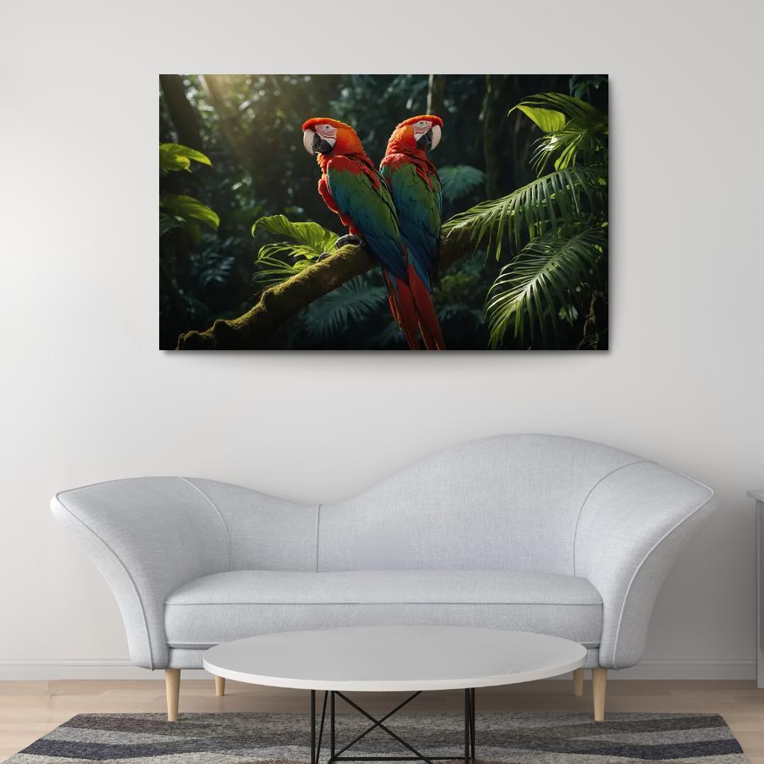 The Colorful Amazonian Macaw Jewel Of The Rainforest Canvas Paintings Frame