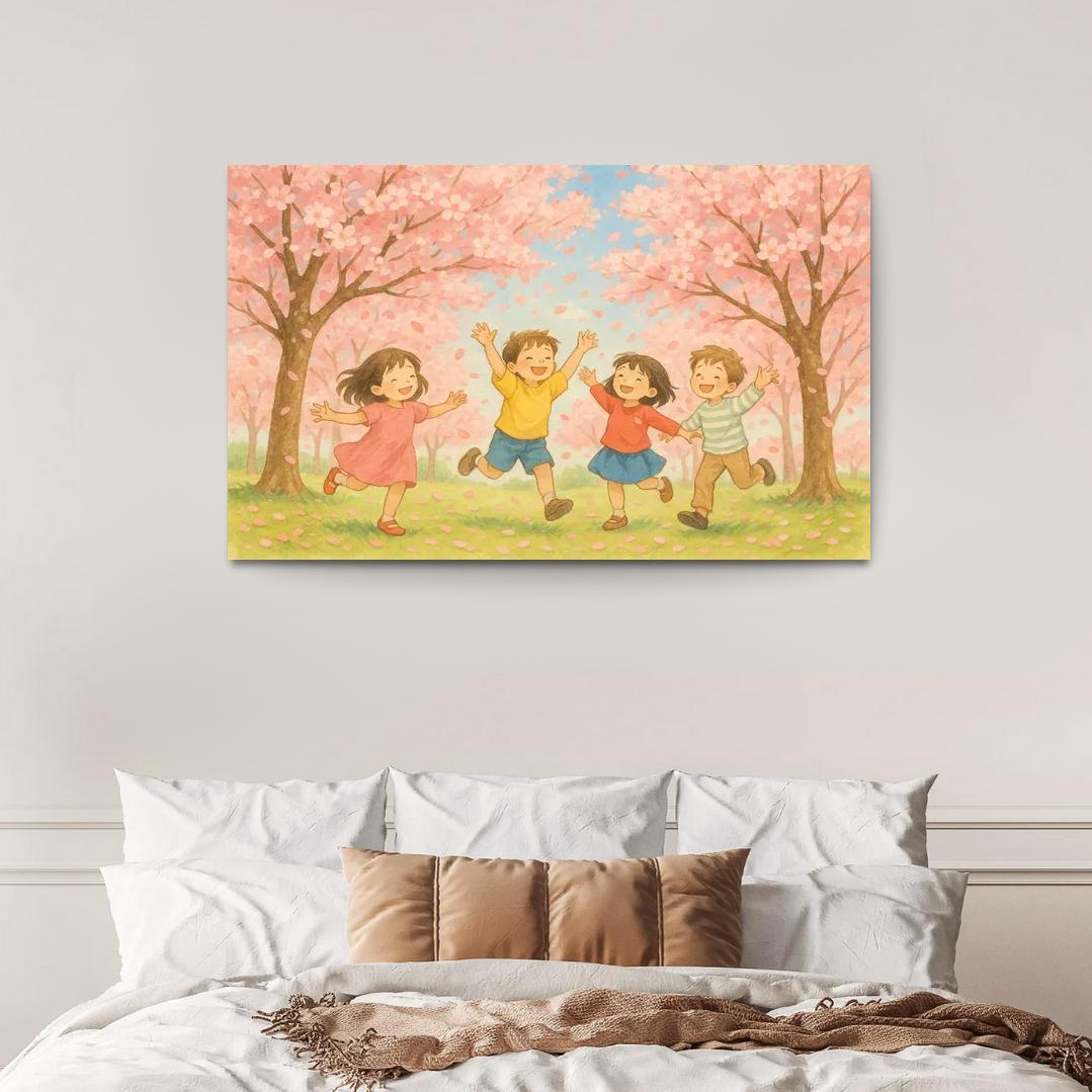Charming Cherry Blossom Dance Premium Artwork Frames