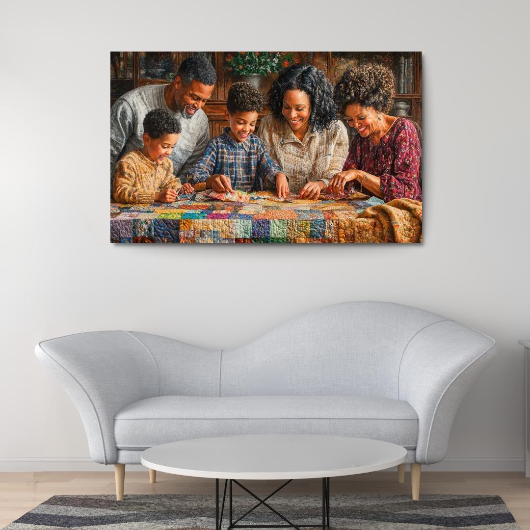 A Quilt Of Memories Stitched With Love Modern Paintings Frame