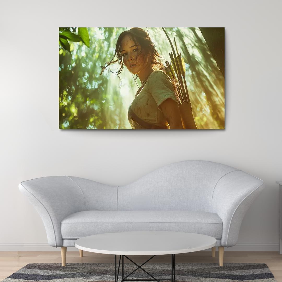 Jennifer Lawrence Fearless In The Hunger Games Arena Framed Paintings