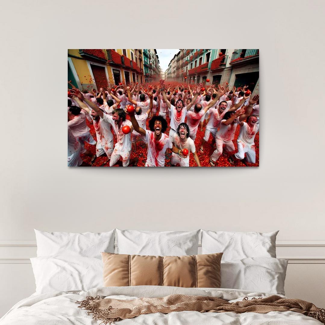 La Tomatina - Spain Modern Paintings Frame