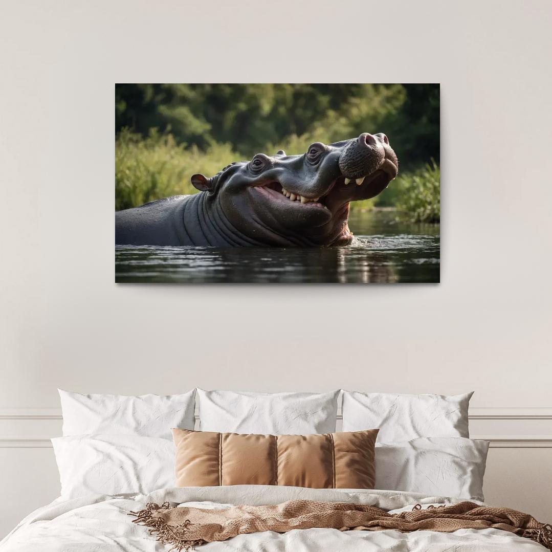 The Imposing Hippopotamus The River Giant Framed Paintings