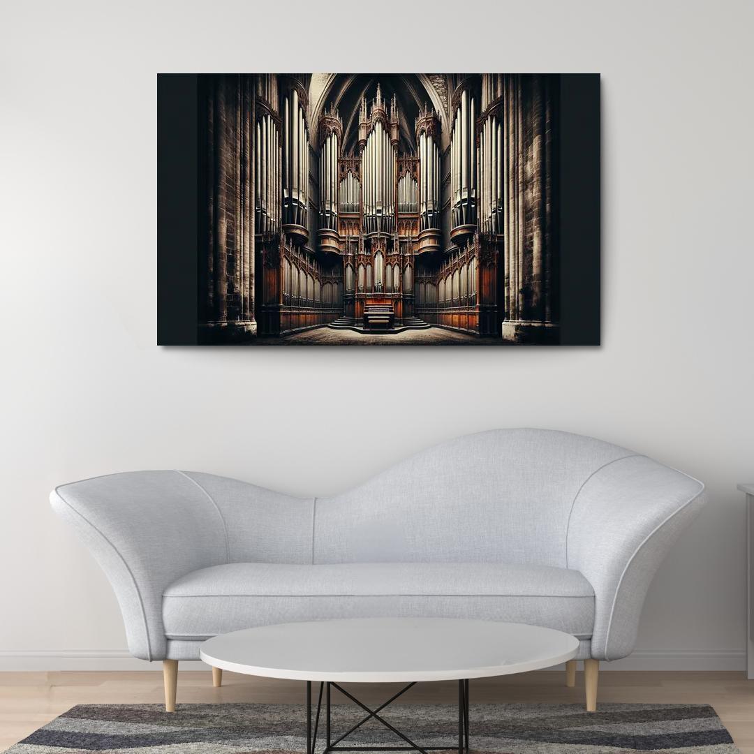 Ominous Organ The Sound of Shadows 1 Piece HD Canvas Wall Art-Original Frame