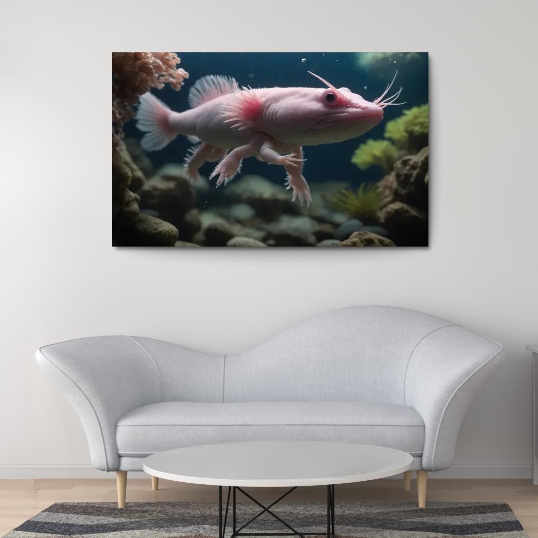 The Enigmatic Axolotl The Eternal Juvenile Oil Paintings Frame