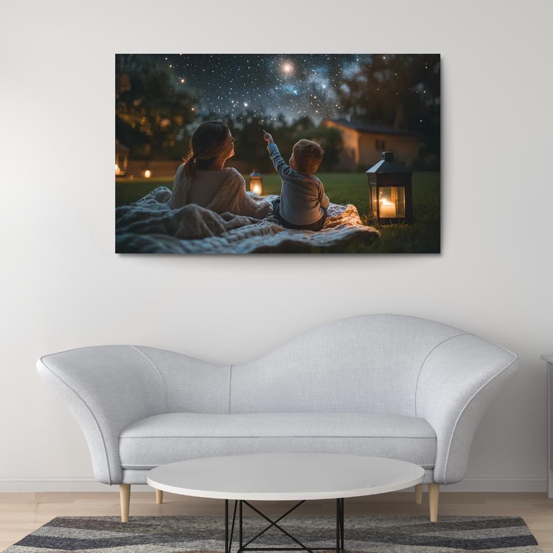 Beneath The Stars Nighttime Conversations Custom Paintings Frame