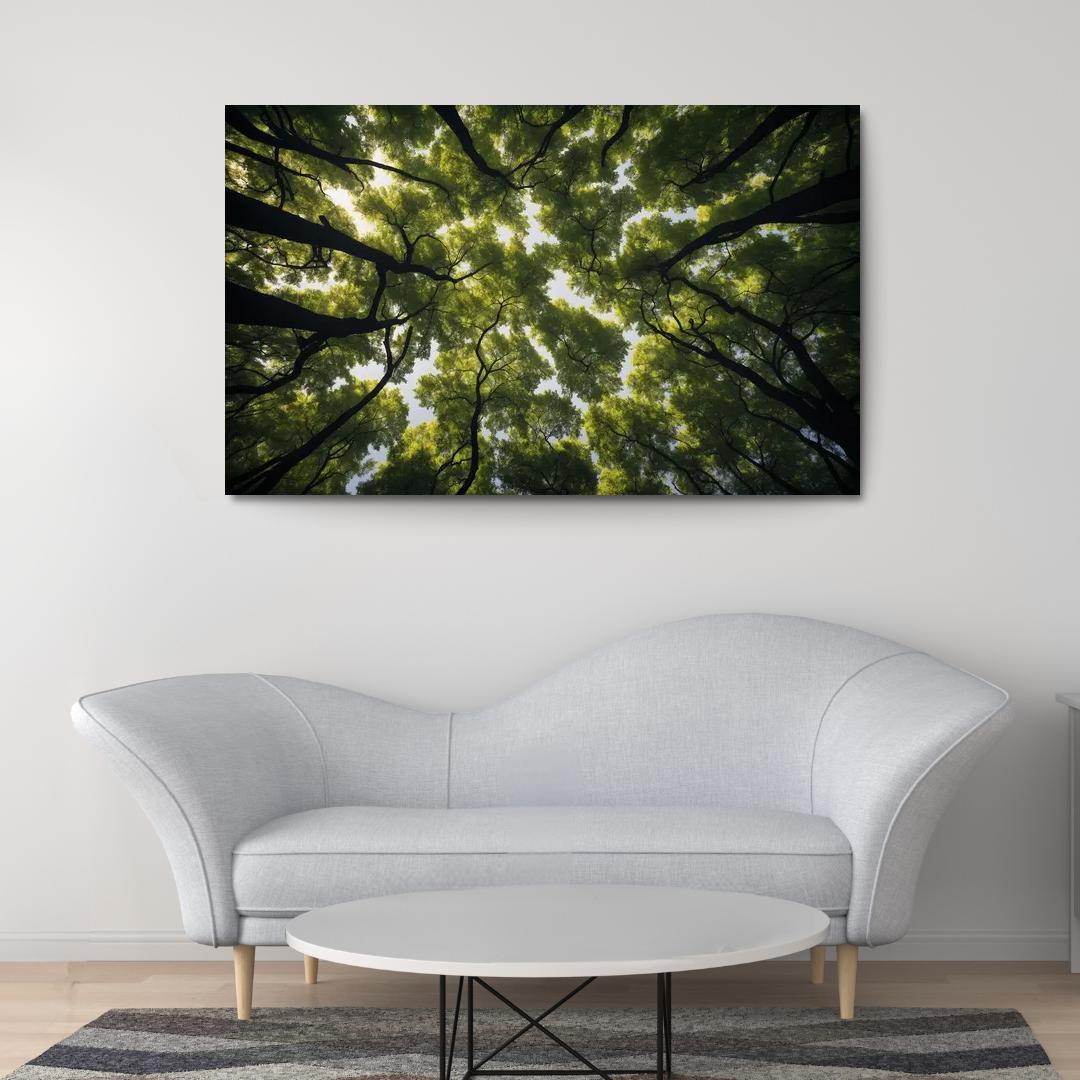 The Ethereal Splendor Of Treetop Canopies Oil Paintings Frame