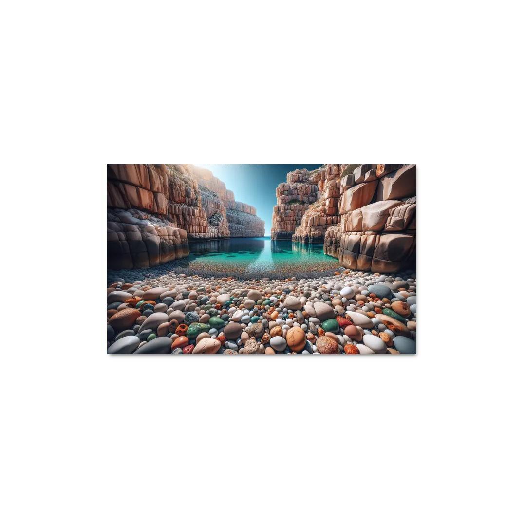 Pebble Beach Cove Unique Geological Marvel Custom Paintings Frame