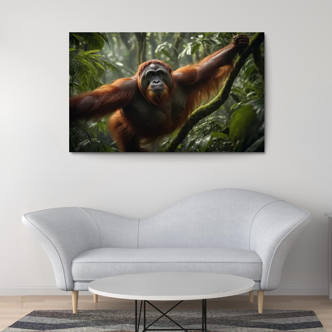 The Majestic Bornean Orangutan Forest Architect Framed Paintings