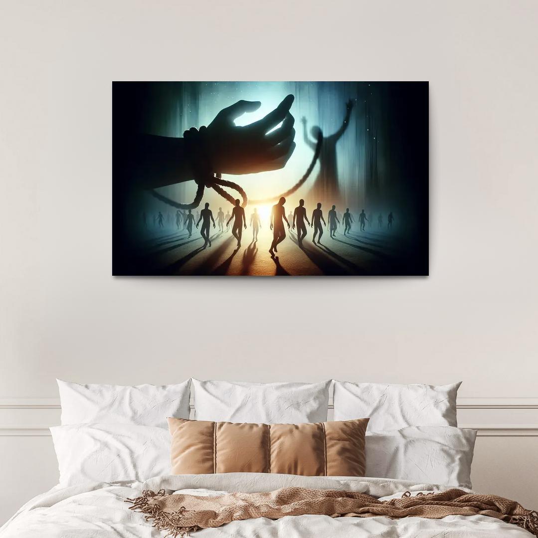 Invisible Threads Art on Human Trafficking Awareness 1 Piece HD Canvas Wall Art-Original Frame