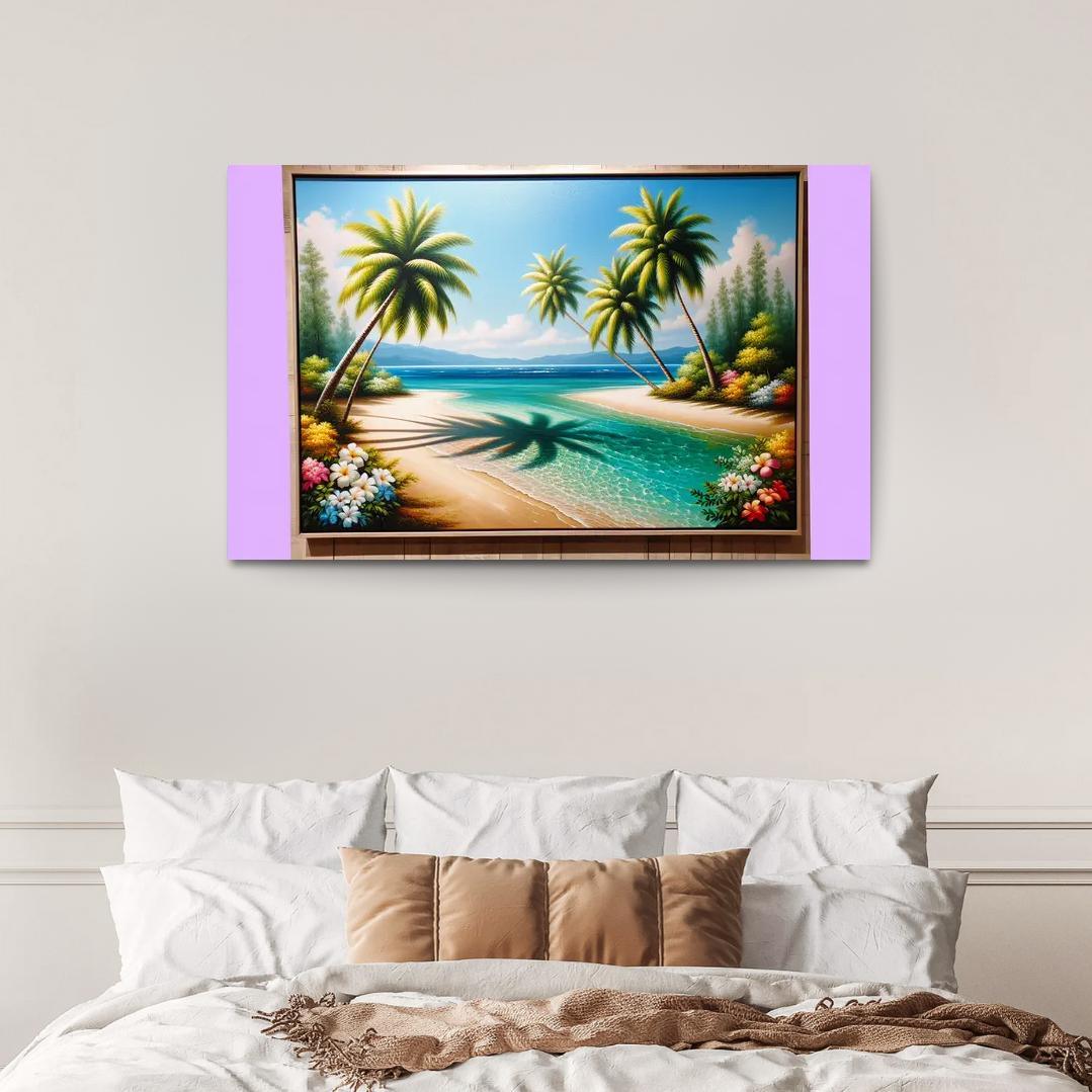 Coconut Grove Exotic Relaxation Spot Oil Paintings Frame
