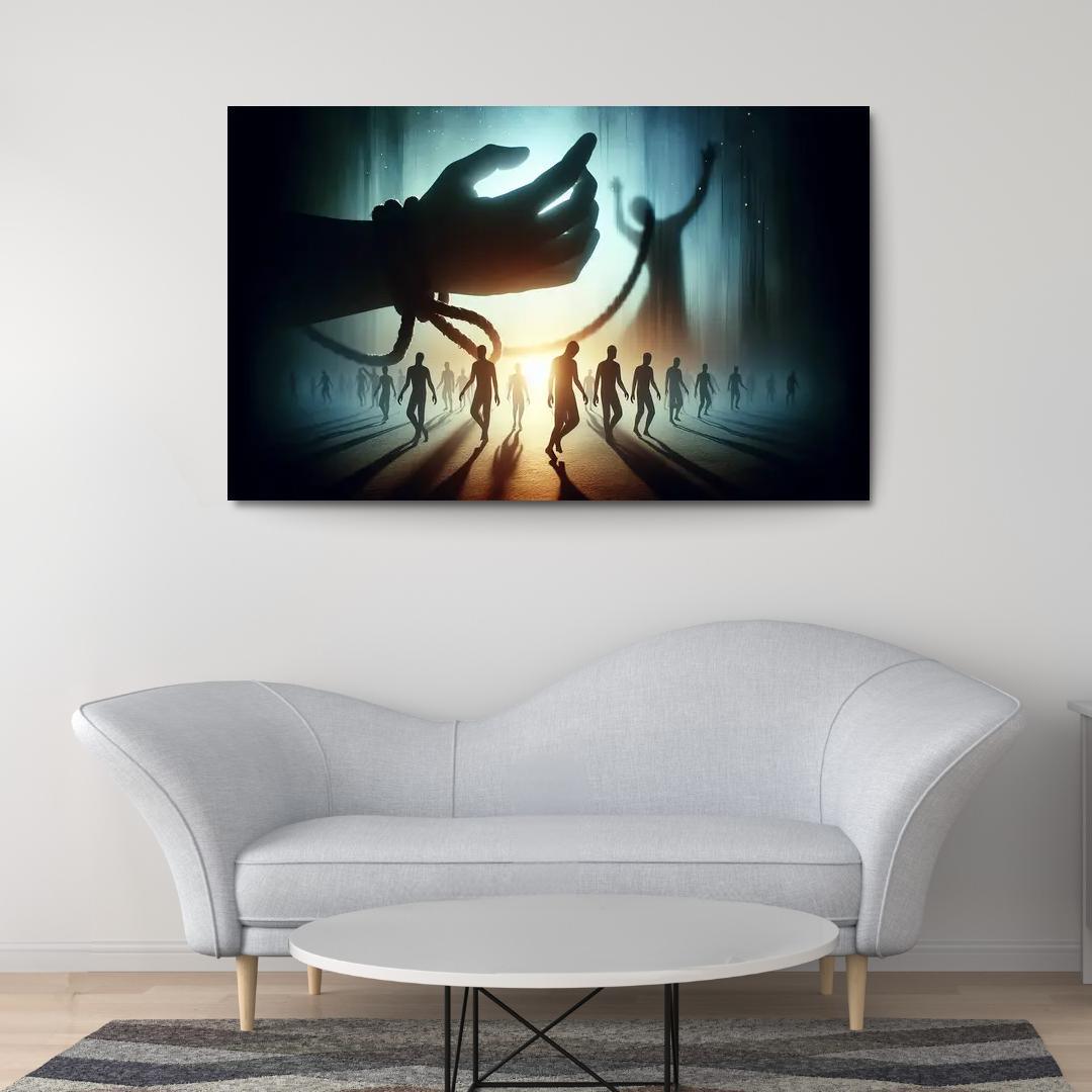 Invisible Threads Art on Human Trafficking Awareness 1 Piece HD Canvas Wall Art-Original Frame