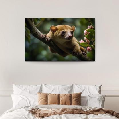 The Exotic Kinkajou In The Rainforest Canopy Framed Paintings