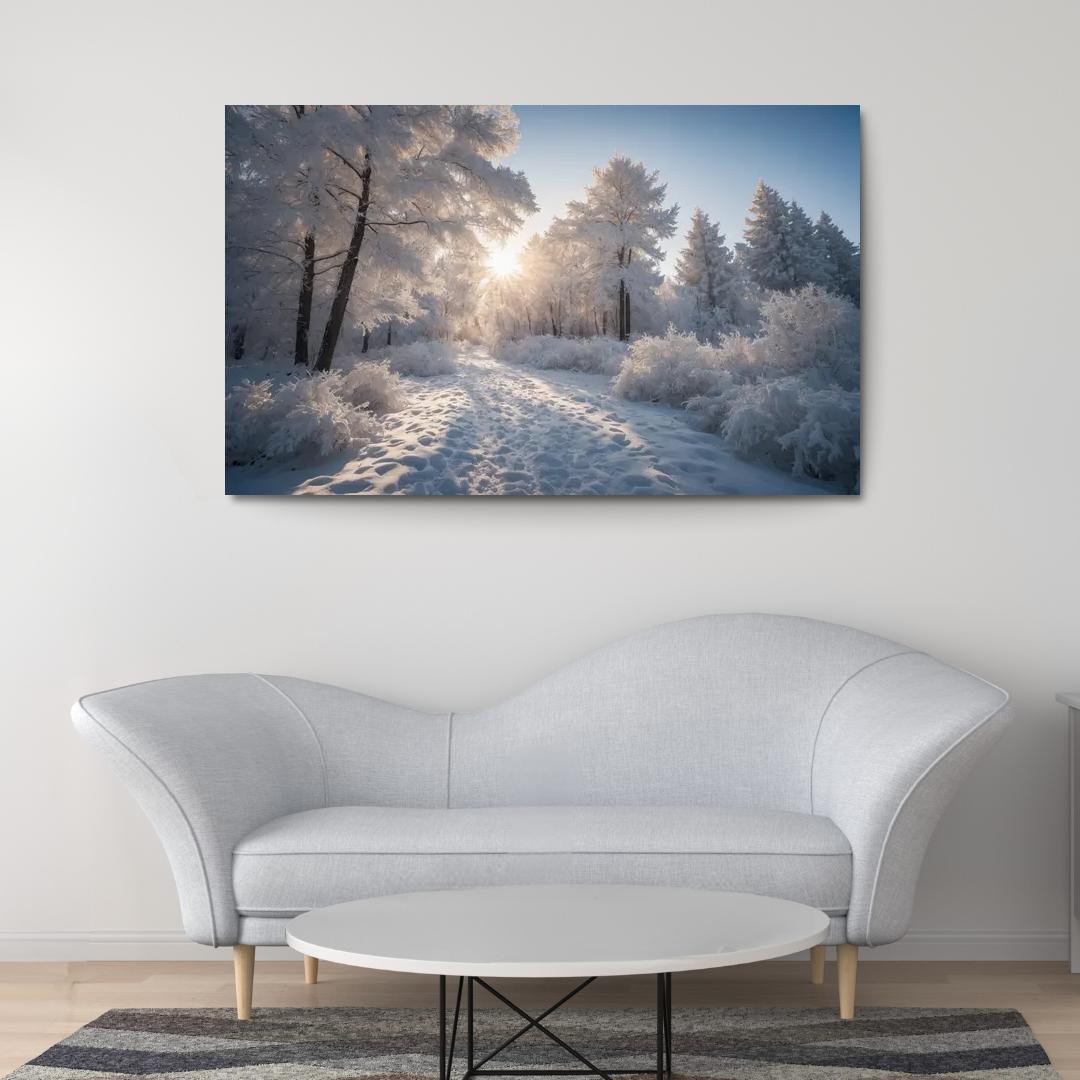 The Radiance Of Snowy Winter Landscapes Oil Paintings Frame