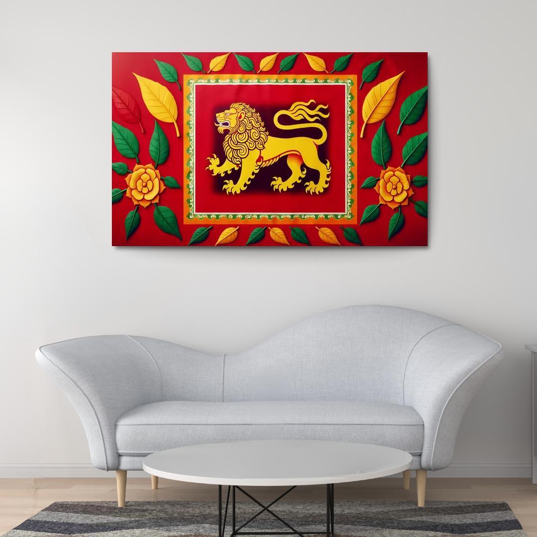 Legacy of Peace The Flag of Sri Lanka 1 Piece HD Canvas Wall Art-Original Frame