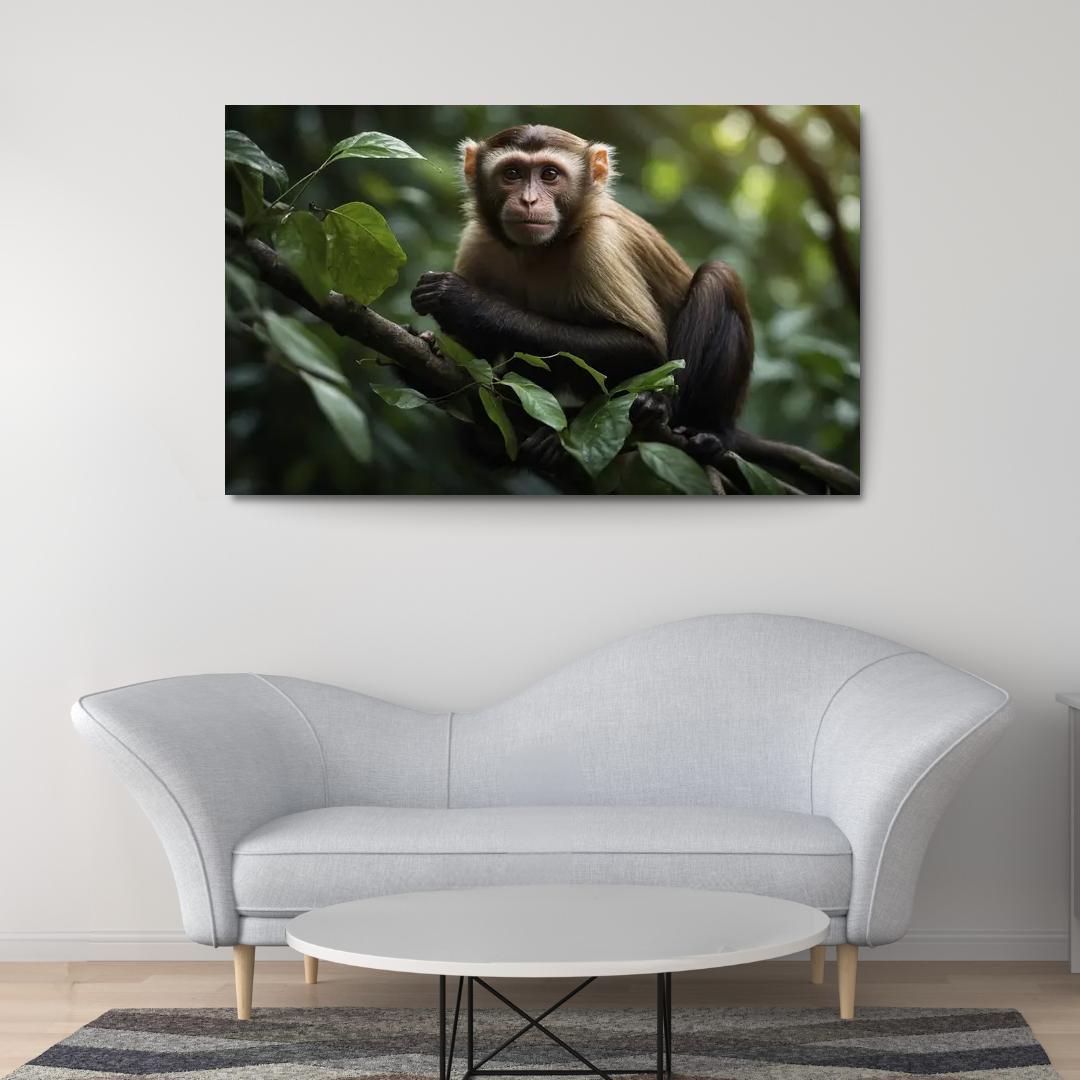 The Playful Capuchin Monkey Intelligent Trickster Premium Artwork Frames