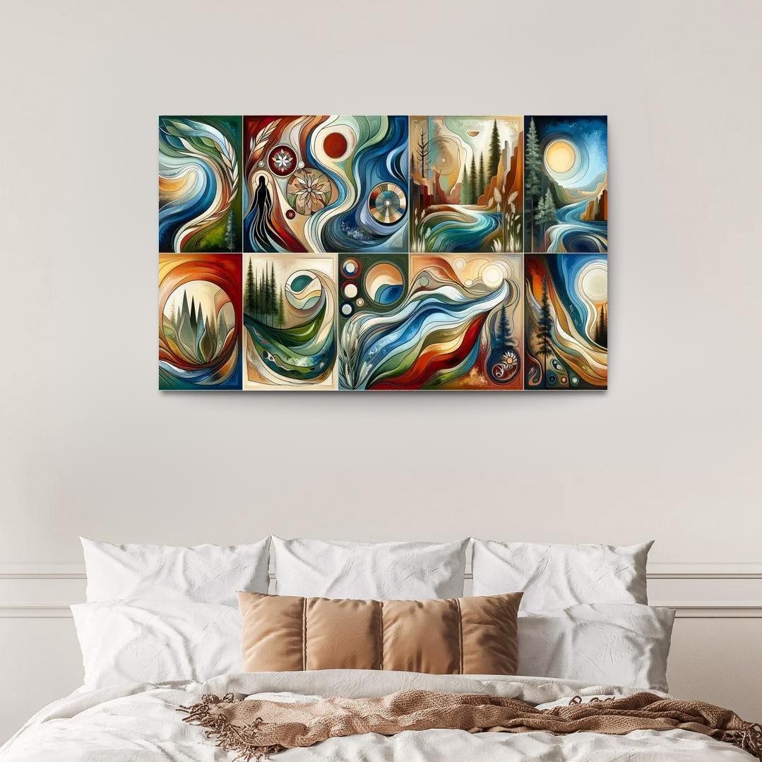 Voices Of The Past Indigenous Wisdom And Stewardship Multi-panel Paintings