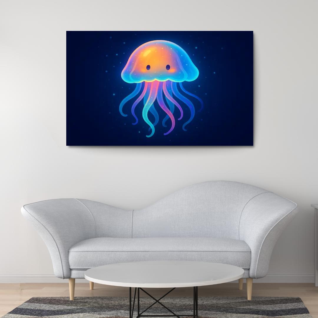 Gentle Jellyfish Glow Premium Artwork Frames