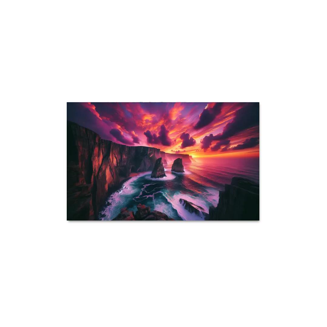 Sunset Cliffs Dramatic Coastal Views Oil Paintings Frame