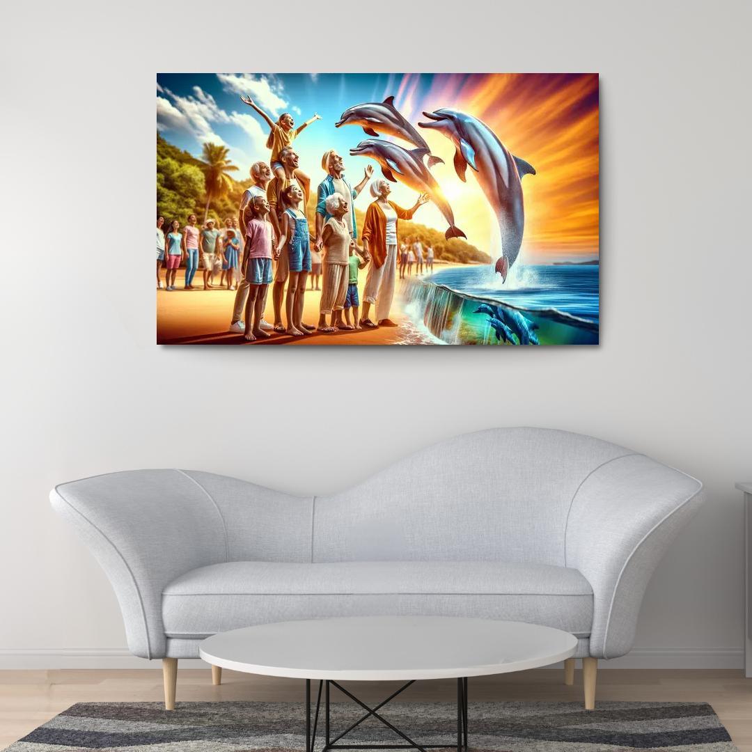 Dolphin Watch Point Wildlife Experience Custom Paintings Frame