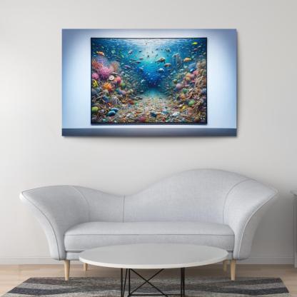Beneath the Surface Ocean Conservation Awareness 1 Piece HD Canvas Wall Art-Original Frame