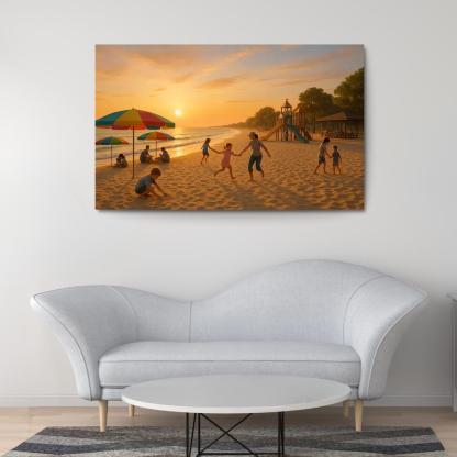 Sunrise Beach Calm And Family Friendly Custom Paintings Frame