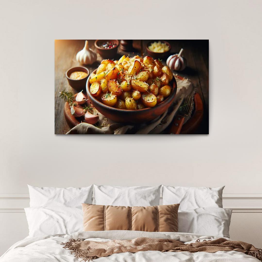 Herbed Garlic Parmesan Roasted Potatoes 1 Piece HD Canvas Wall Art-Original Frame