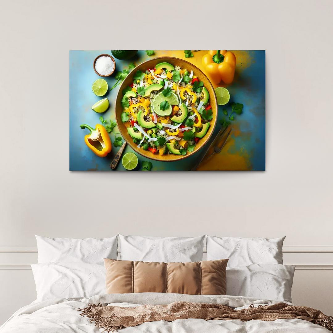 Coconut Lime Quinoa Salad 1 Piece HD Canvas Wall Art-Original Frame