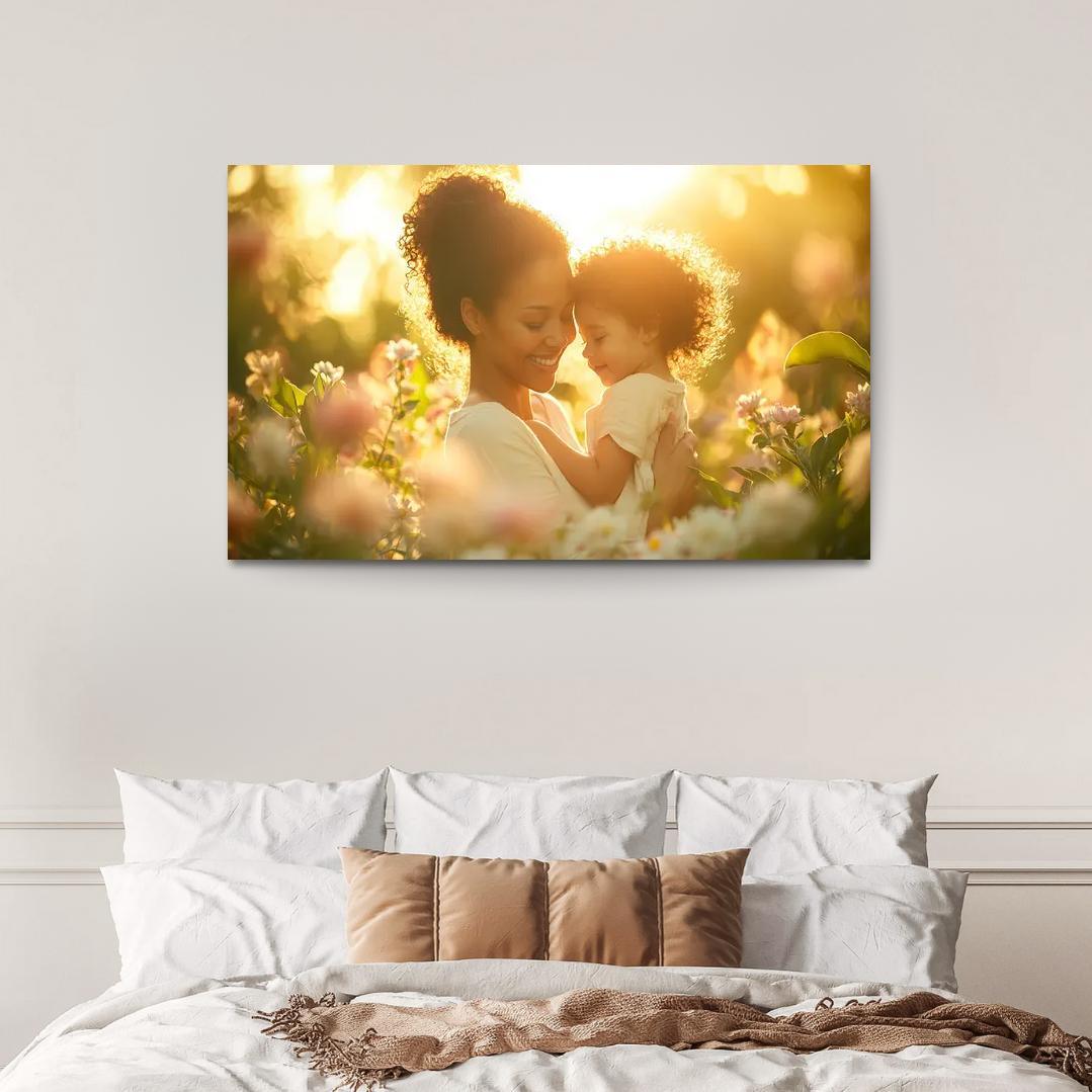 A Mothers Embrace The Essence Of Safety Custom Paintings Frame