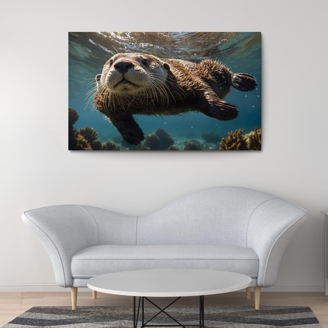 The Playful Sea Otter A Marine Acrobat Framed Paintings