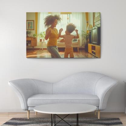 Dancing Through Life A Mother's Joyful Spirit Canvas Paintings Frame