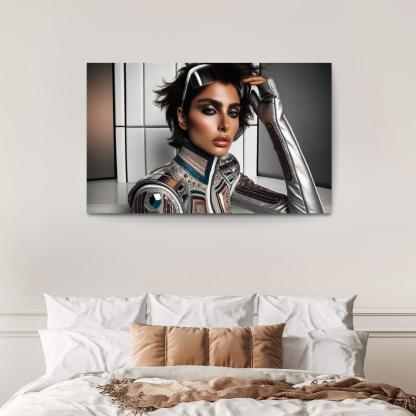 Retro Futurism Fashioning the Future 1 Piece HD Canvas Wall Art-Original Frame
