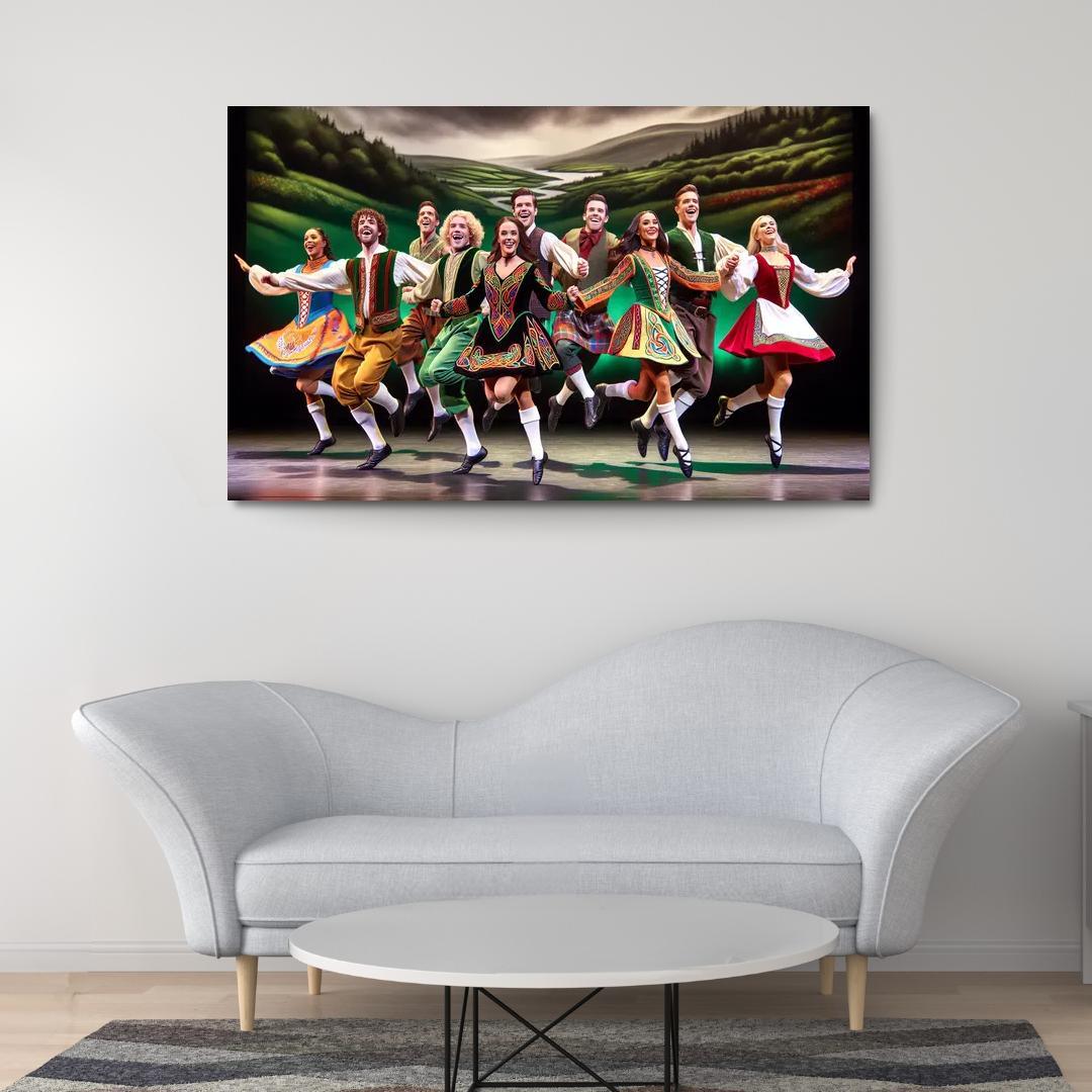 Celtic Dance The Rhythm Of The Emerald Isle Modern Paintings Frame