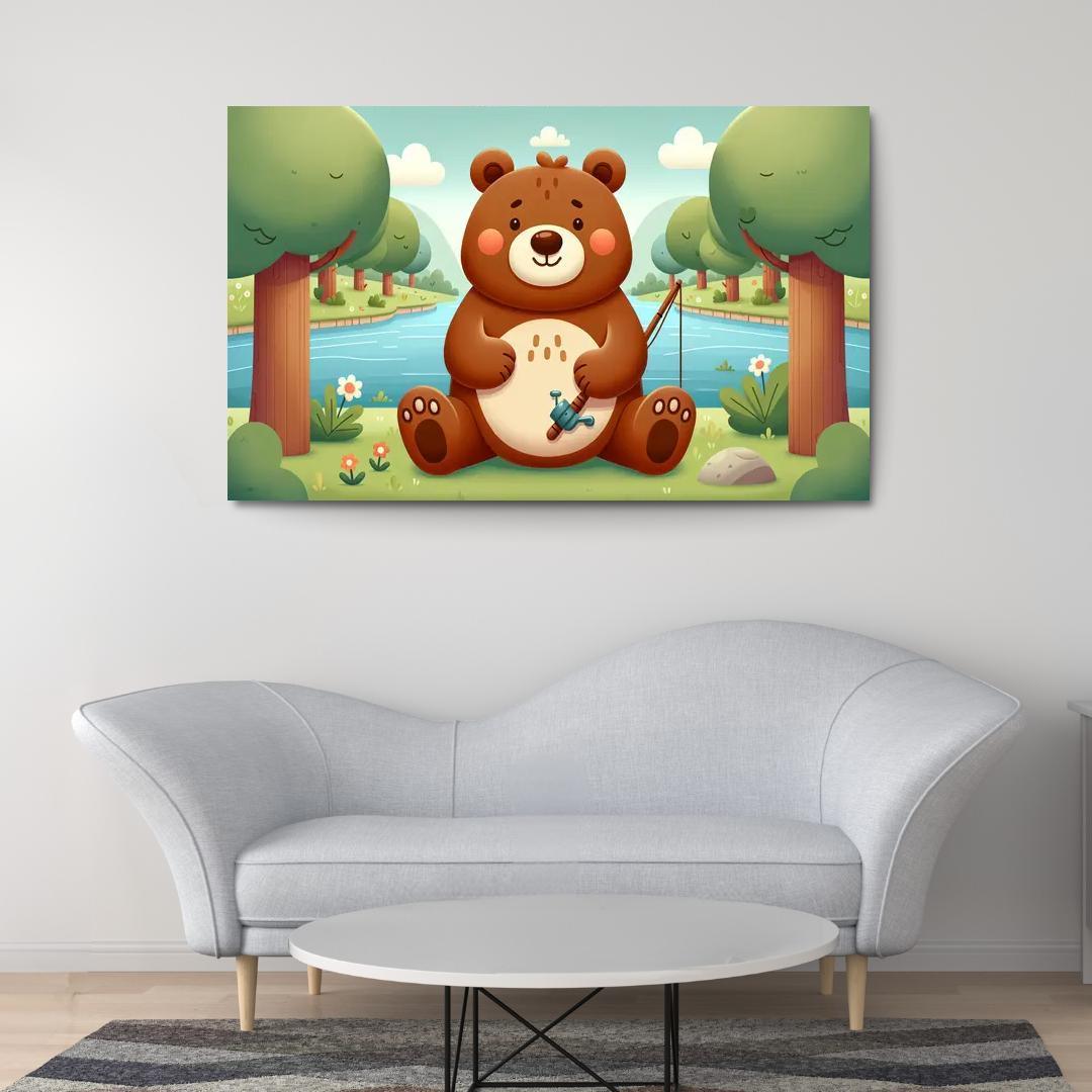 Bubbly Bear - Forest Adventures Framed Paintings