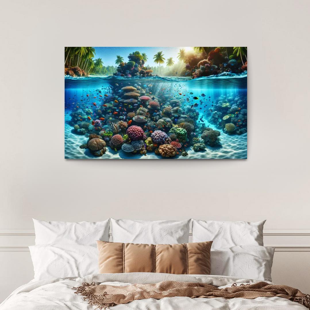 Coral Reef Escape An Underwater Wonderland Canvas Paintings Frame